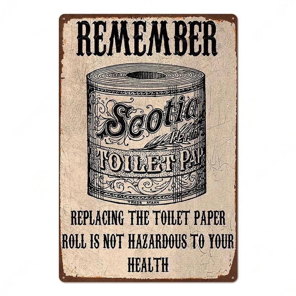 Vintage Toilet Sign Funny Metal Tin Sign Plaque WC Lavatory Toilettes Wall Art Bar Club Bathroom Restroom Toilet Wall Decoration