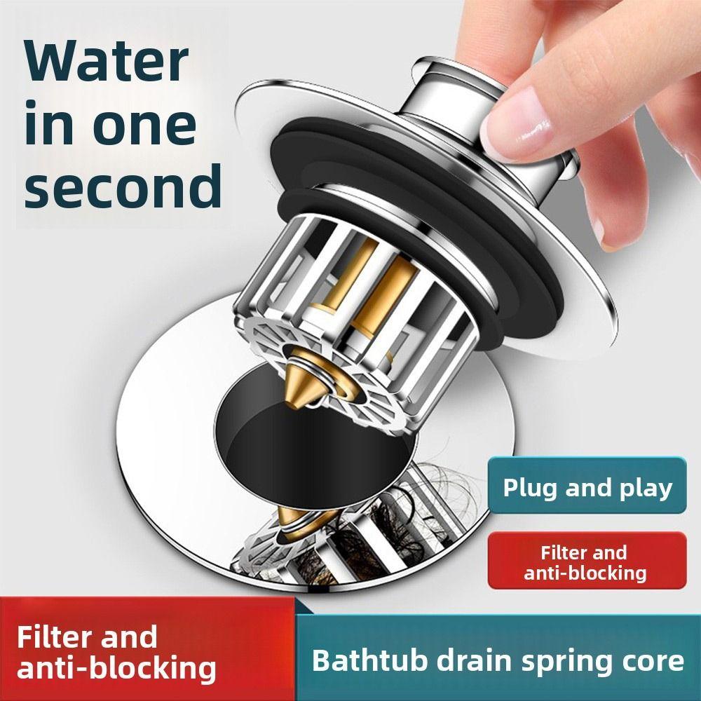 Rustproof Bathtub Drain Stopper Pop-up Drain Hair Catcher Universal Bathtub Stopper