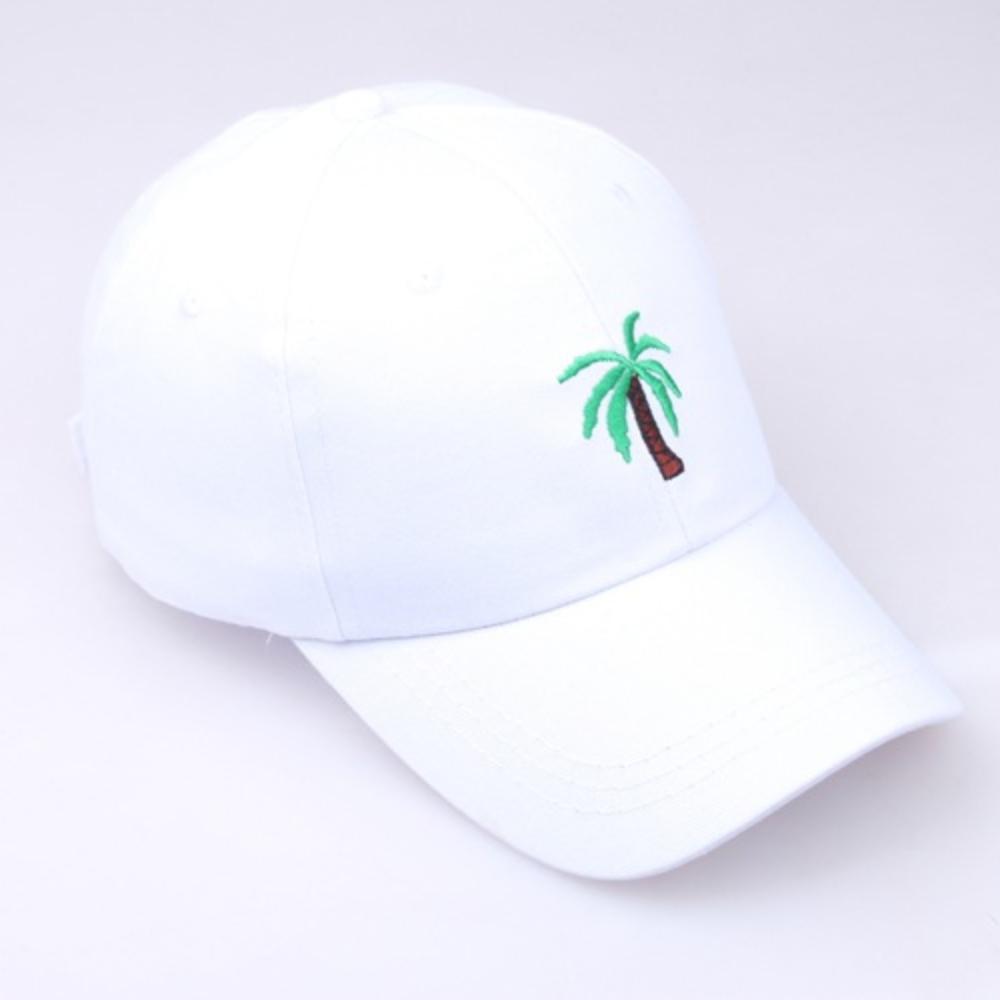 Men's Palm Tree Embroidery Baseball Cap Women Boy Coconut Tree Snapback Hip Hop Caps Outdoor Curved Black Cotton Dad Hat