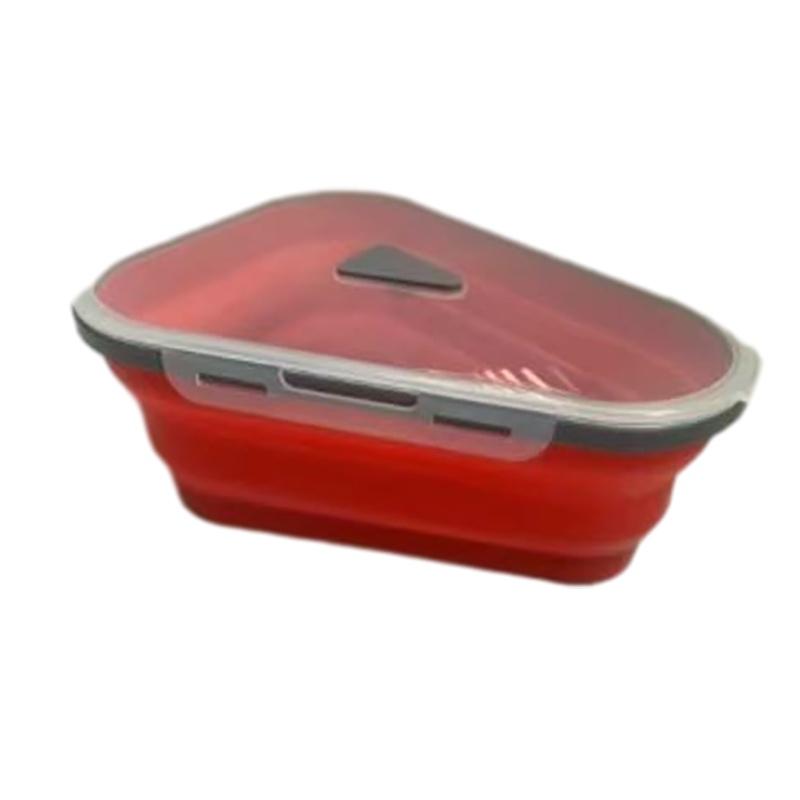 Pizza Pack Reusable Container Box Foldable Triangular Food Storage Case Orange