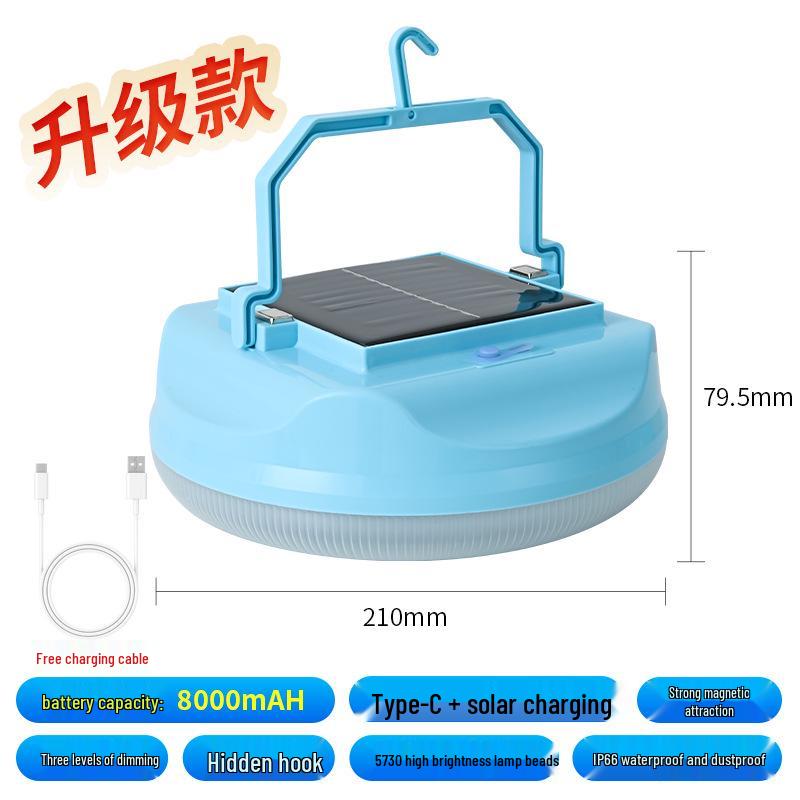 Solar-Powered Bread-Style Light with Broad Illumination and USB Charging