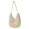 Hollow ins vacation shoulder bag retro straw bag women's 2025 summer new Mori braided shoulder tote bag