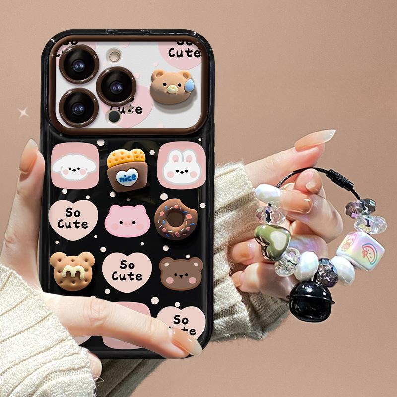 Dessert Bär Puppe Anhänger Anwendbar auf Apple 15 Handyhülle IPhone 13 Pro Klappspiegel XSmax Niedlich