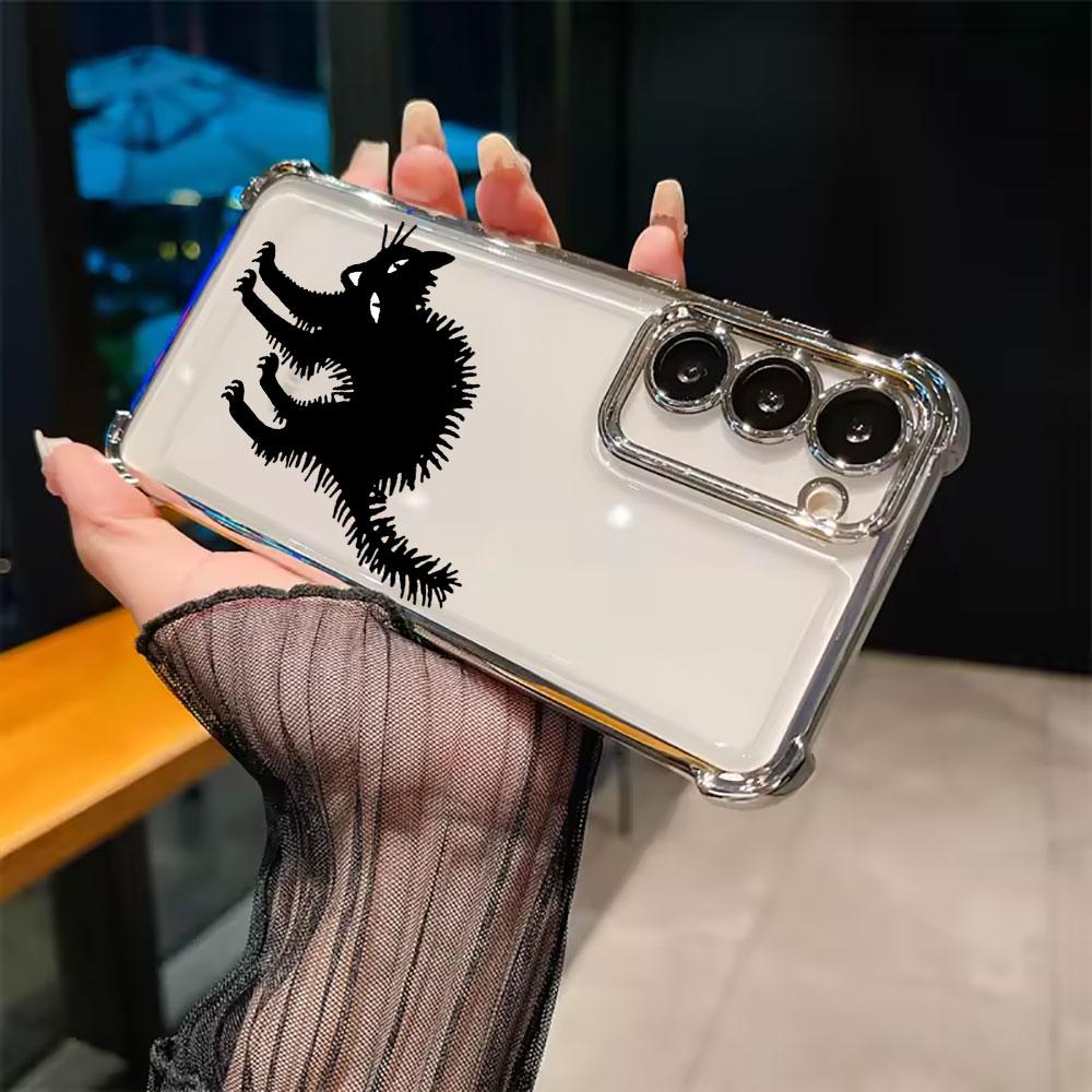 Terrifying Black Cat Knife Funda For Samsung S26 Ultra Phone Case For Galaxy S25 FE S26 S24 S23 S22 S21 Ultra S20 Plus 5G Cover