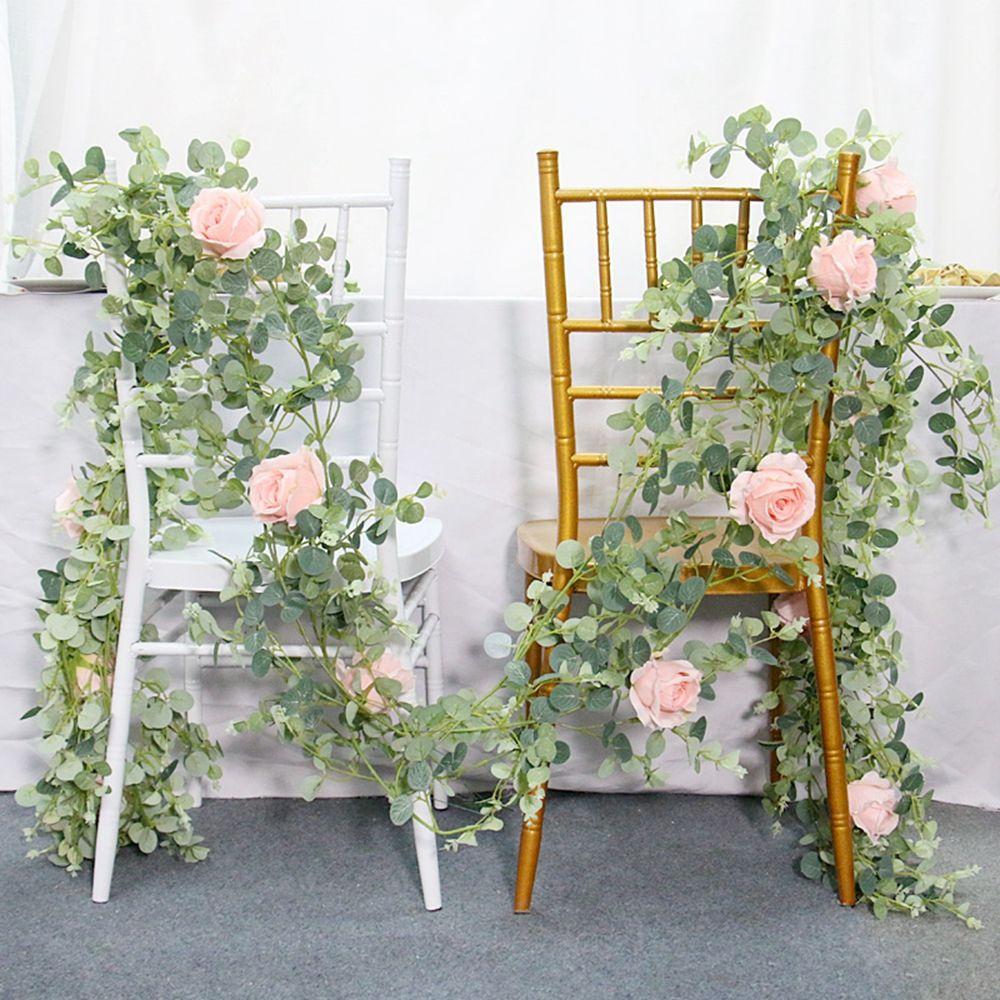 Handmade Faux Fake Plant Ivy Welcome Sign Eucalyptus Garland Garland Artificial Flower Rose Vine Home Decro