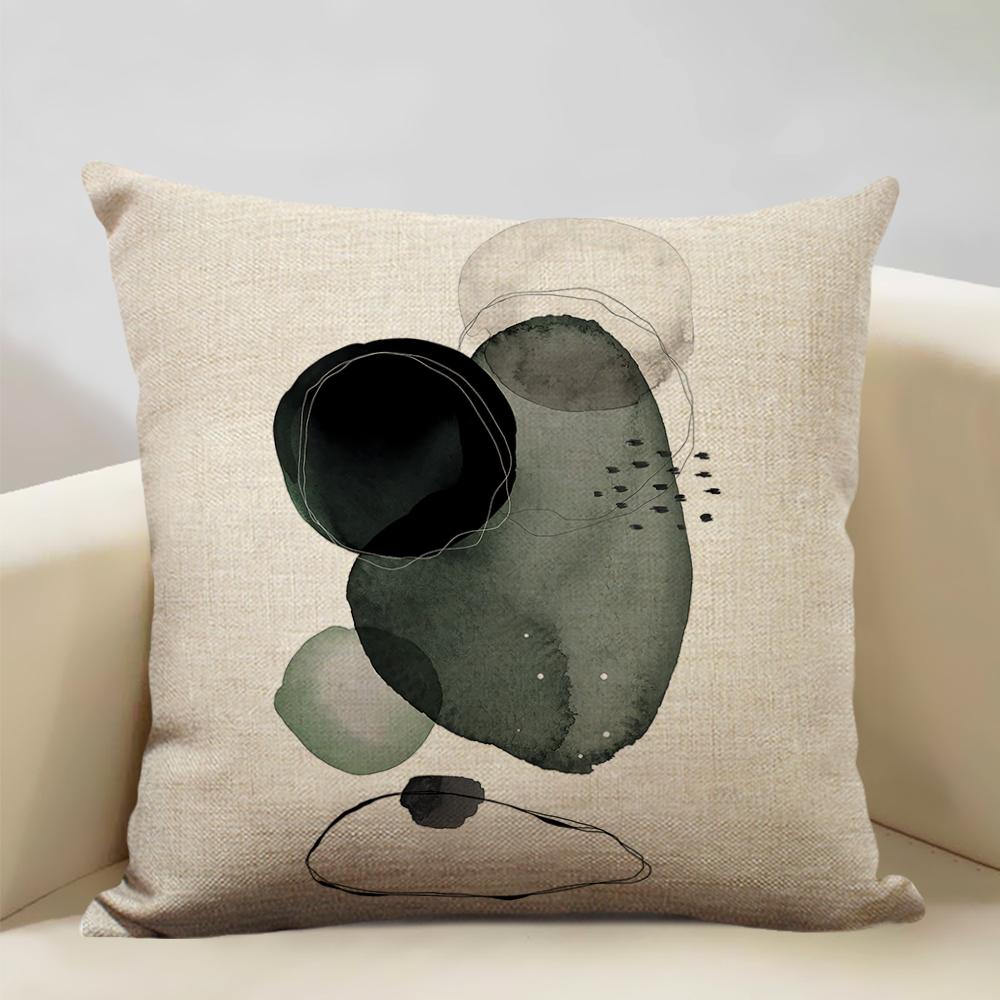 Geometric Abstract Lines Constitute The Perfect Pattern Art Decoration Cushion Cover Bedroom Sofa Office Pillow 45x45cm Linen