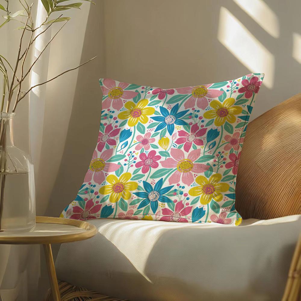 Springandsummerfloral Pillow Case Pillowcase, Double-Sided Printed, Sofa Cushion, Bedroom Headboard