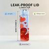 1PC Red Heart Rose Romantic Art Print 750ml Color Plastic Sports Water Bottle Leakproof Flip Straw Lid Suitable for Sports Office Home Use