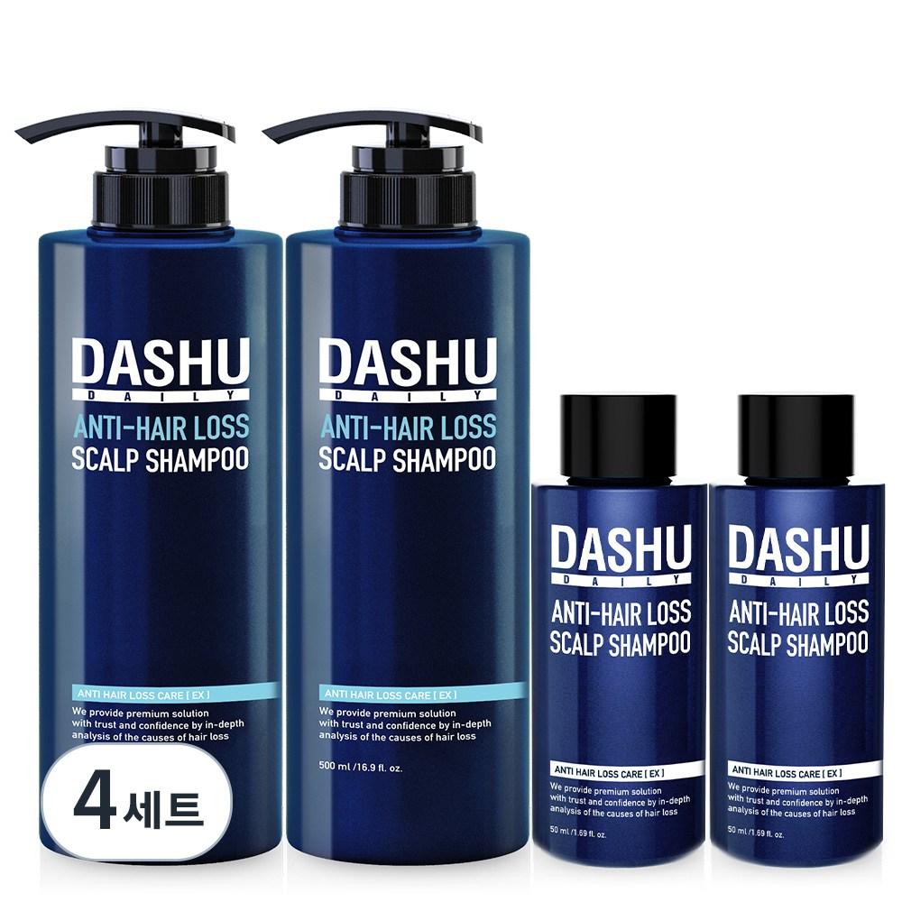 DASHU Daily Herbal Scalp Gold Scalp Care Hair Loss Shampoo 500ml 2p + 50ml 2p Set 500ml 50ml 4-Set, 4 Sets