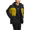 Adidas Color-Block Logo Print Zip Hooded Down Jacket Men Outerwear Black HN4407