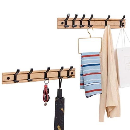 MDKDKDL Wall Portable Natural Bamboo Storage Coat Hat Clothes Natural Wall-Mounted Hooks, Hanger, Hooks, Organization, Hooks, Hook, Hook, Hook,