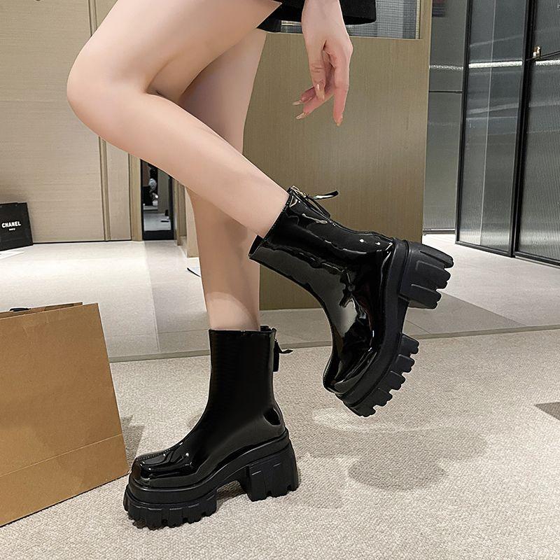 Advanced American popular Martin boots 2024 spring and autumn new fried street super fire single boots thick-soled versatile black short boots