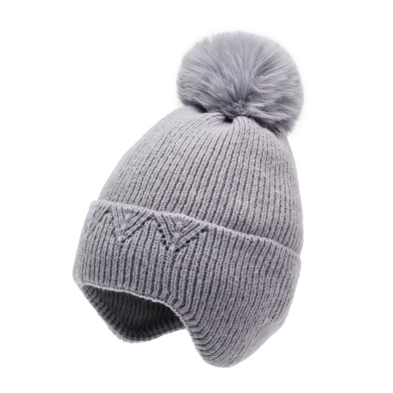 

1 шт. Шапка Женская Зимняя Корейская Версия Большой Помпон Теплая Флисовая Шапка-Пуловер Зимняя Утепленная Шерстяная Шапка с Защитой Ушей