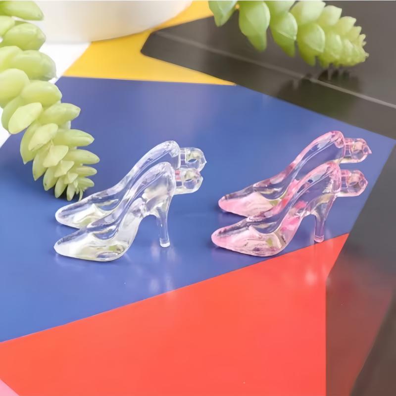24pcs Mini Cinderella slippers plastic crystal heels princess wedding birthday party table candy gift decoration 5