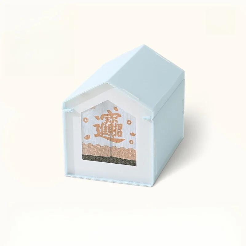 Foldable Cat House with Cat Scratching Board Waterproof Pet House Washable Cat Cave House Breathable Dog Nest Removable Cat Bed