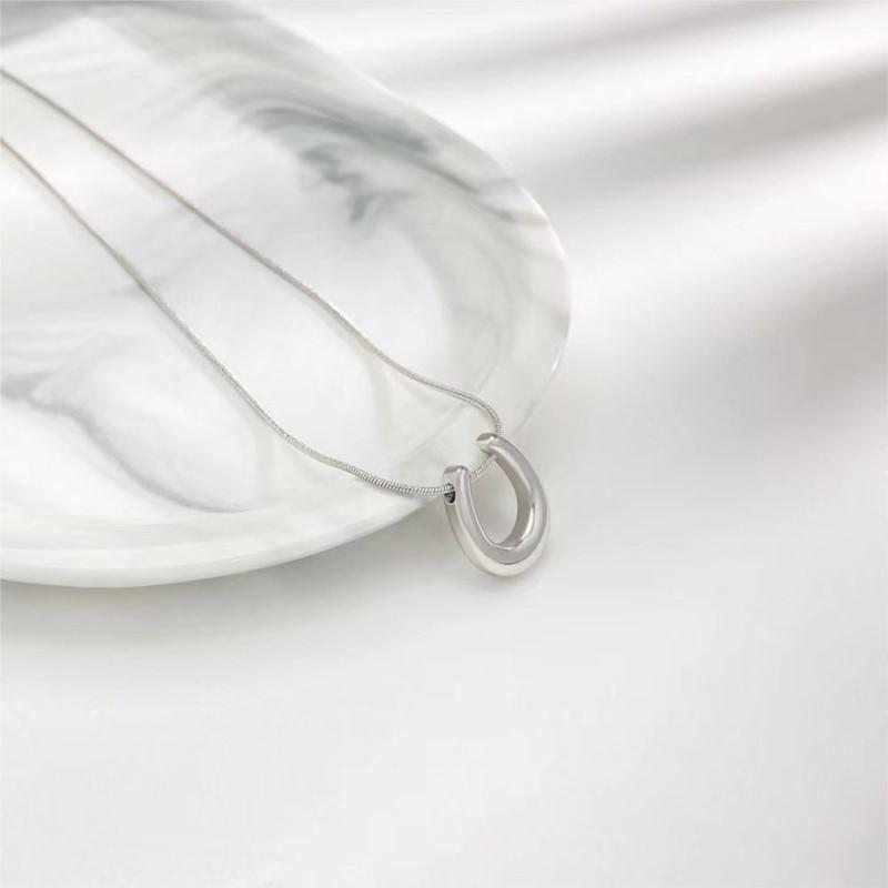 Edelstahl Schlichte U-Form Anhänger Halskette Für Frauen Nische Premium Halskette Schmuck Accessoire Geschenk