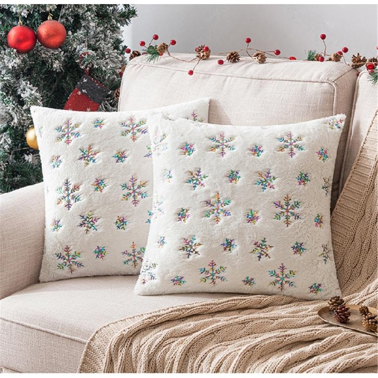 Plush Snowflake Pillowcase Christmas Decoration Cushion Cover Pillow Covers Home
