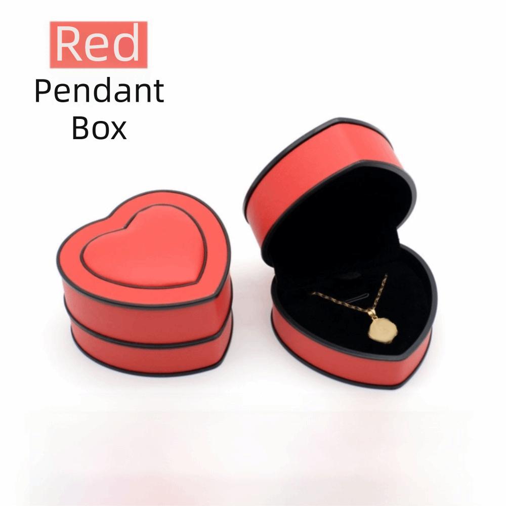 Solid-color Surface Jewelry Box Heart-shaped PU Leather Box Gift Packaging Box  Holiday Presents