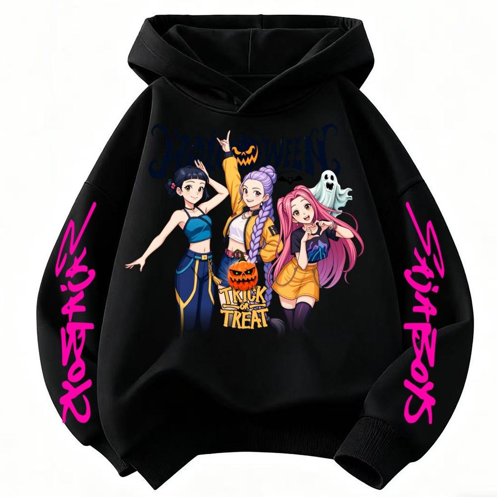 Movie Kpop Demon Hunters Rumi Mira Zoey Children's Hoodie Halloween Style Sweatshirt Boys/girls Aesthetic Pullover Hoodies