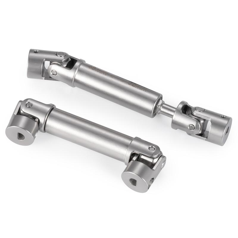 AXSPEED 2PCS Stainless Steel Center Drive Shafts D-shaped Holes for 1/18 RC Crawler FMS FCX18 LC80 Upgrade Parts
