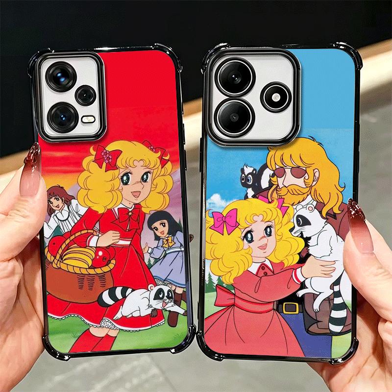 Candy 90s Cartoon Plating Phone Case For Xiaomi Redmi Note 14 15 Pro Plus 13 12 11 11S 11T 10 9S 9 5G Anti-Fall Airabag Cover