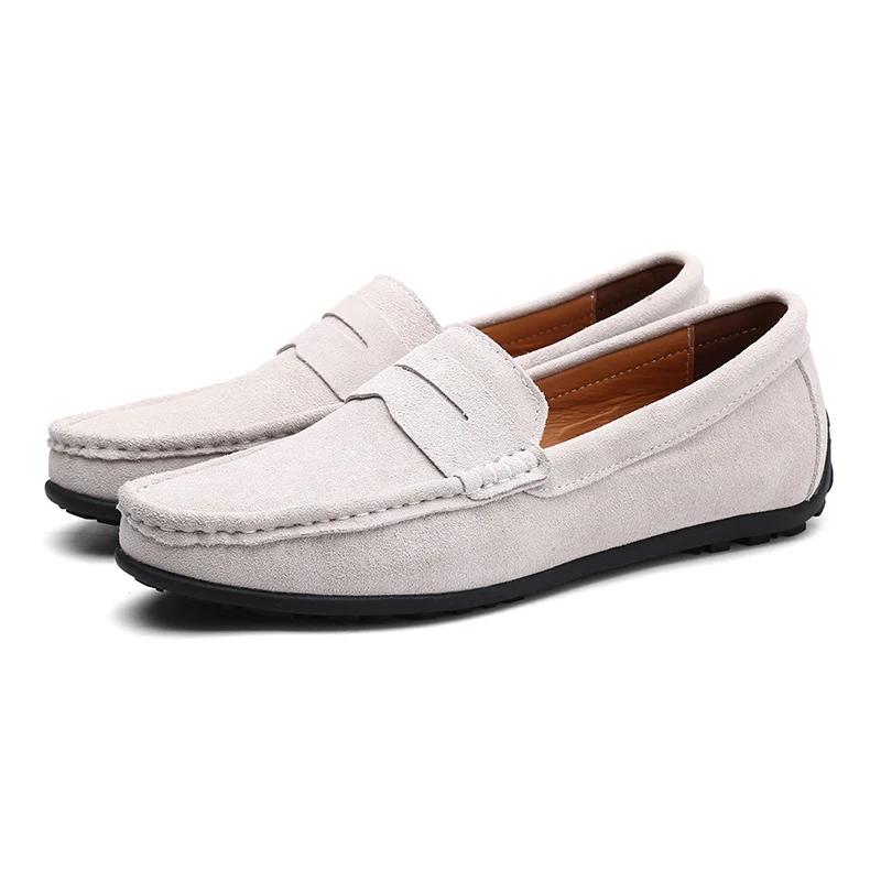 Fashion Genuine Leather Cow Suede Men Shoes Luxury Brand Casual Formal Mens Loafers Moccasins Footwear Black Male Driving Shoes Hombres
