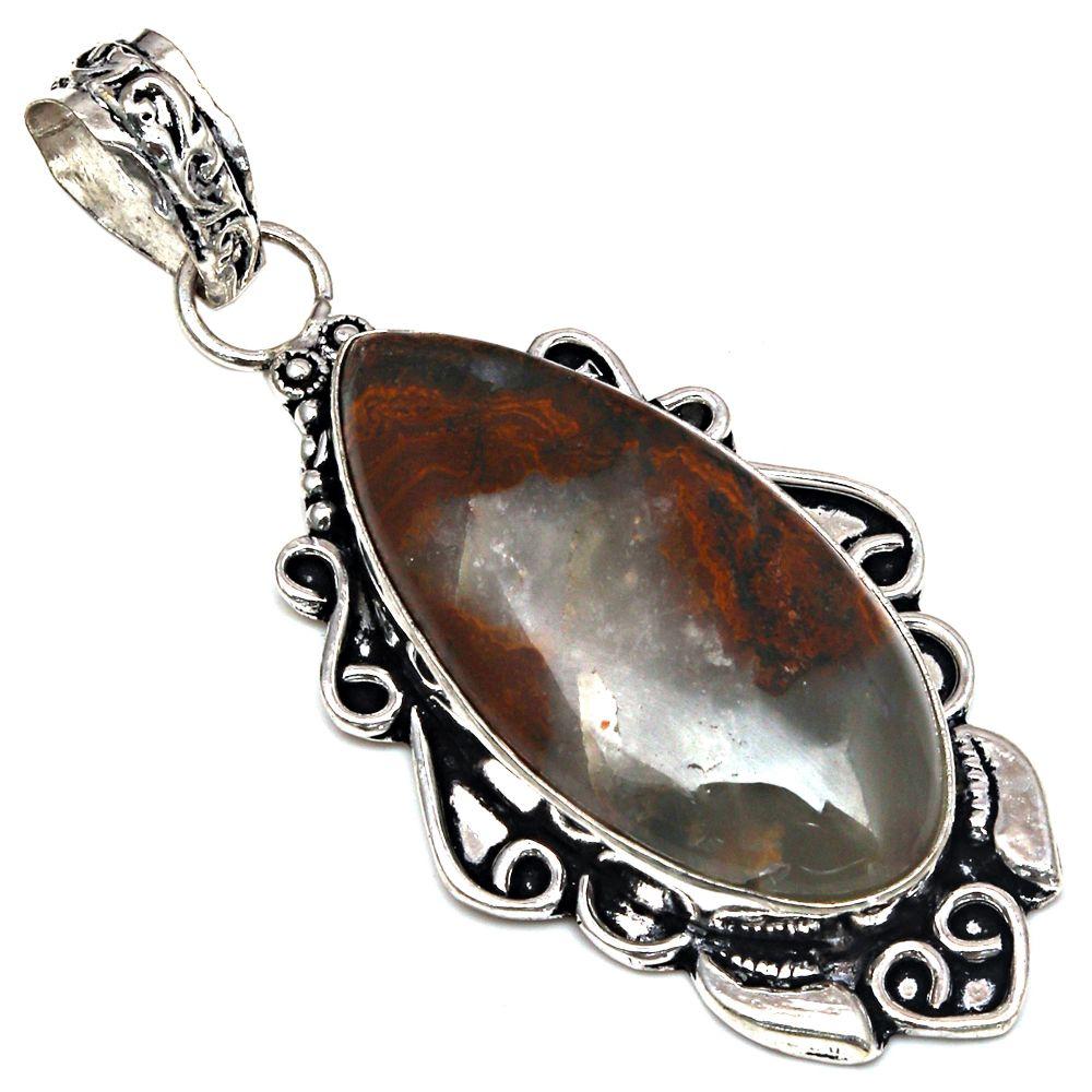 

Pendant Bumble Bee Jasper Gemstone Mother Day Silver Jewelry 2.5
