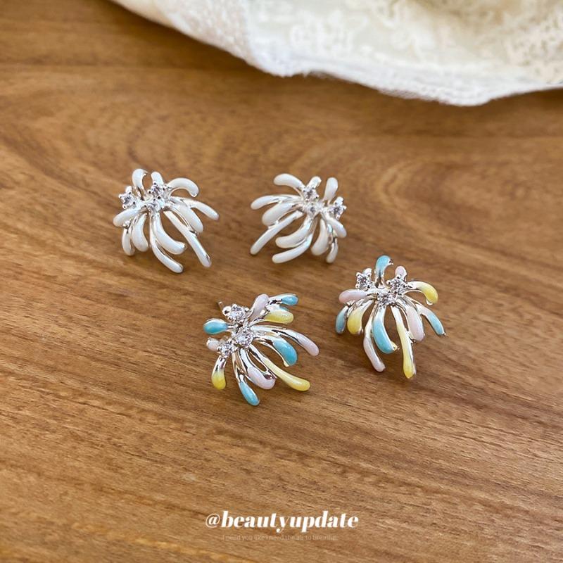 Silver needle dopamine zircon oil drop fireworks earrings exquisite fashion light luxury temperament earrings niche high-end earrings