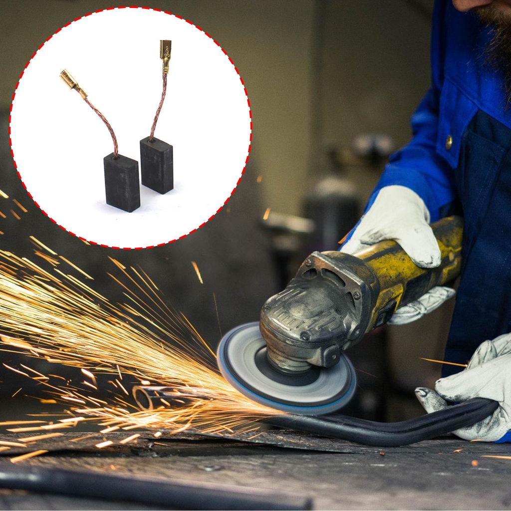 Pack of 2 Graphite Carbon Brushes for Angle Grinder and Cutter High Conductivity Durable Replacement Parts Compatible with Multiple Power Tools