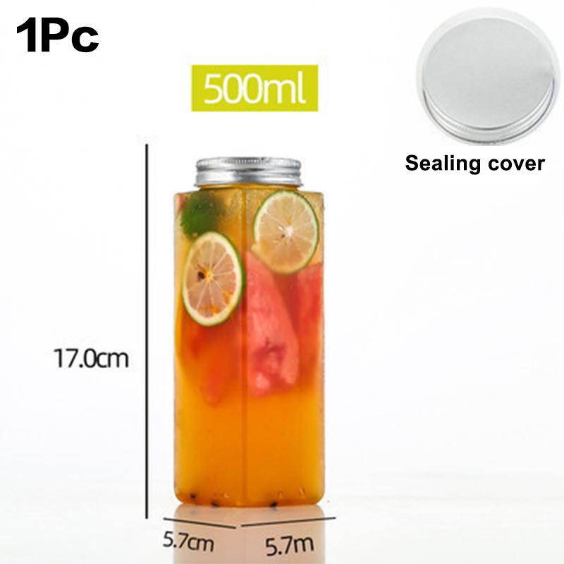 500ml Portable Fruit Juice Cold Brewed Tea Bottle Transparent Plastic Beverage Bottle Disposable Milk Tea Bottle