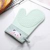 Silicone And Cotton Gloves Twill Double-Layer Microwave Oven Oven Gloves Kitchen Baking Heat Insulation Gloves Oven Mitts