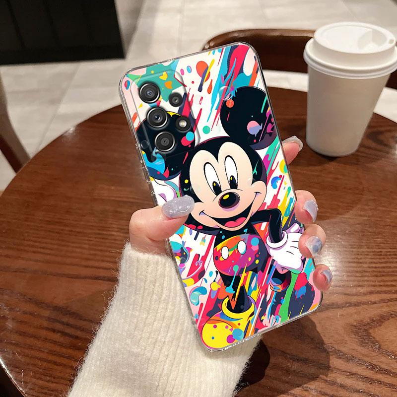 Coque Transparente Disney Pour Samsung Galaxy A57 A37 A56 A36 Coques A55 A54 A35 A26 A07 A17 A16 A06 A34 A15 Housse antichoc Mickey Mouse