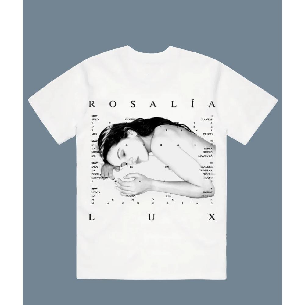 Y2k Print Tops Singer Rosalia Lux T-shirt Print Fashion Retro Top Trend Sports Street Wear Casual T-shirt Round Neck Top Unisex