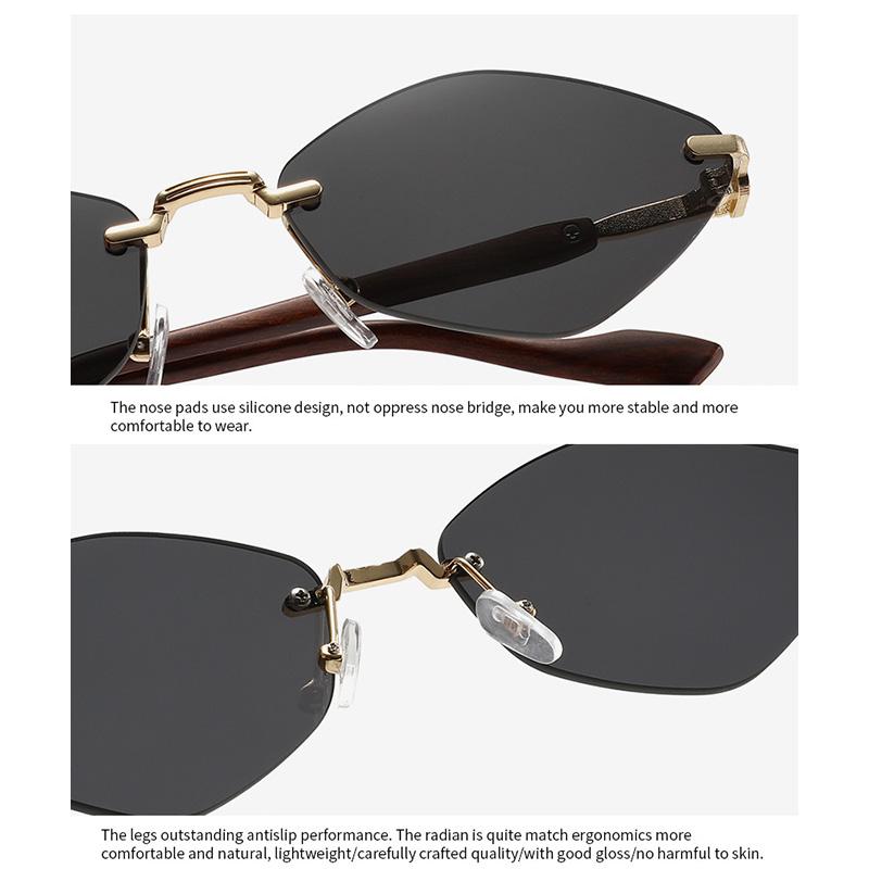 Retro Metal Frameless Sunglasses for Men and Women Fashion Trendy UV Resistant Outdoor Sunscreen Sunshade Glasses