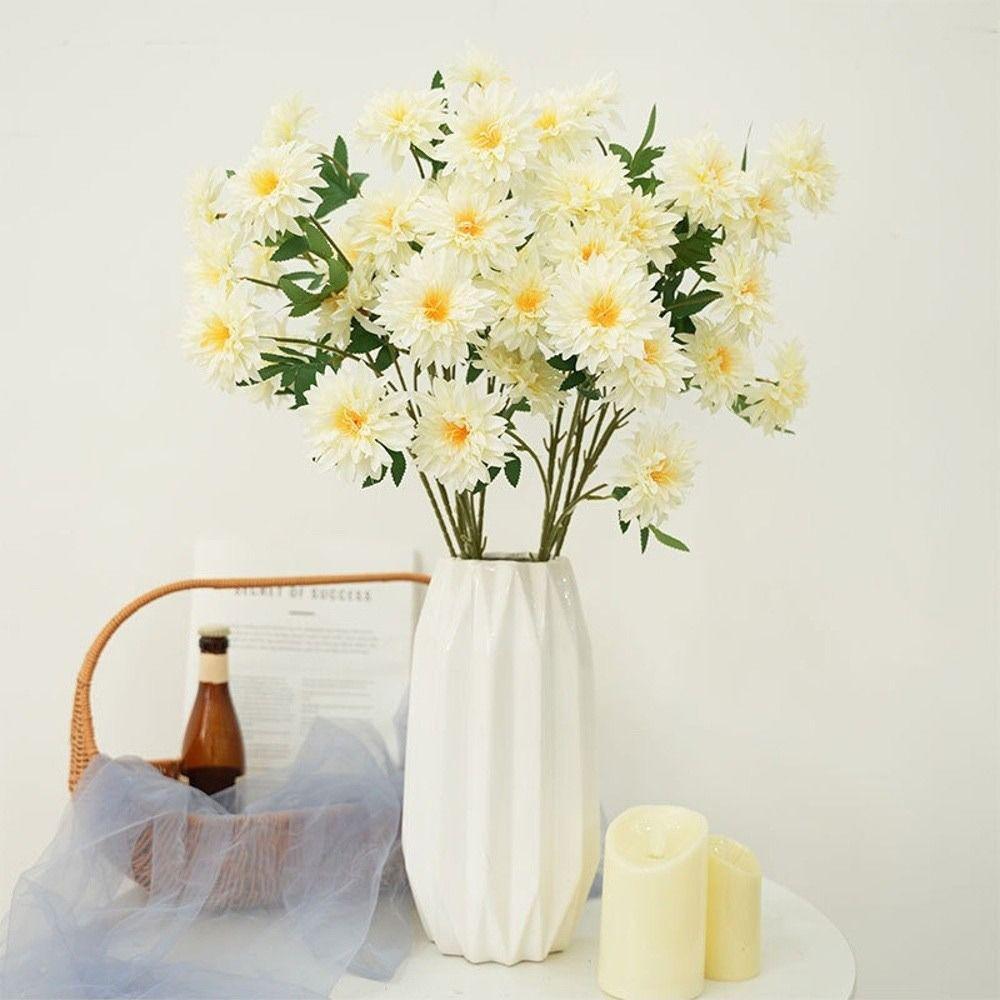 3 Heads Silk Flower 64cm Length Hydrangea Flower New Artificial Dahlia Flower  Wedding Decorations