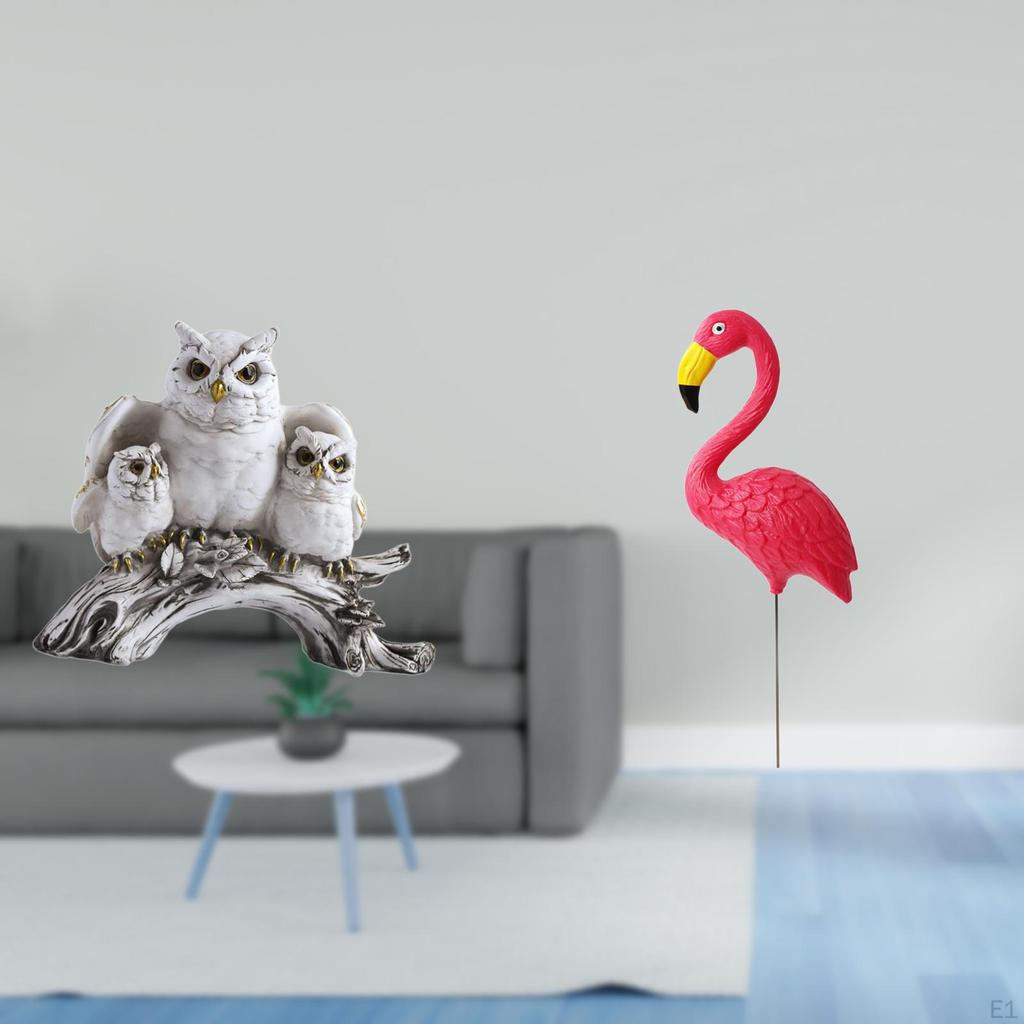 Modern Owl Bird Figurine Sculpture for Living Room Office Tabletop Decor And Fairy Garden