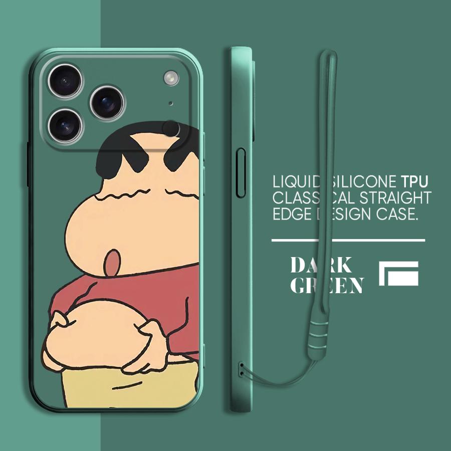 Cute Crayon Shin-chan Case for Apple iPhone 17 Pro Max 12 Plus 16 XS XR 15 7 8 Air 13 Mini 11 Phone Cover