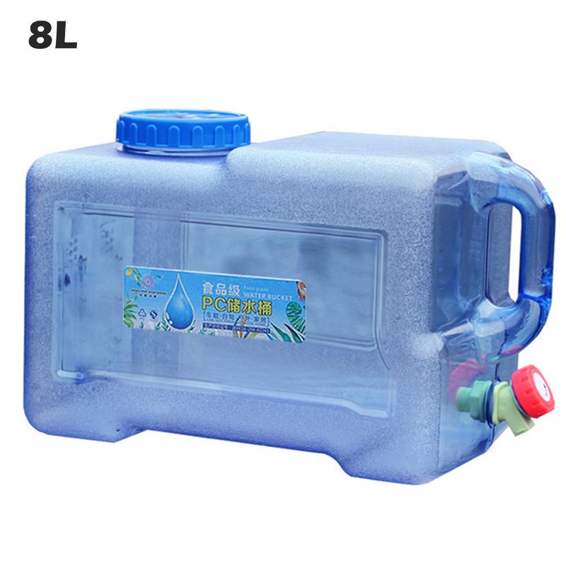 Ecoticfate Water Canister with Tap 5L//8L Bpa Free Camping Portable Pure Water Container PC Outdoor Self Driver Tour with Leading Plastic Storage Bucket with Square Barrel