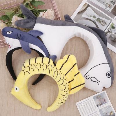 Cartoon Plush Ocean Animal Headband Shark Hairband Funny Fluffy Hair Hoop Halloween Christmas Props Theme Cosplay Costume