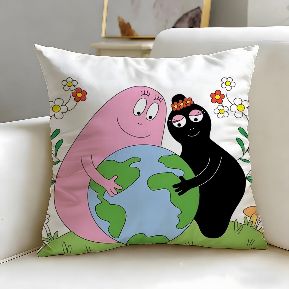 Federa Cuscino Classica Cartone Animato Barbapapa Morbida e Facile da Lavare – Versatile per Divano, Letto, Viaggio e Ufficio