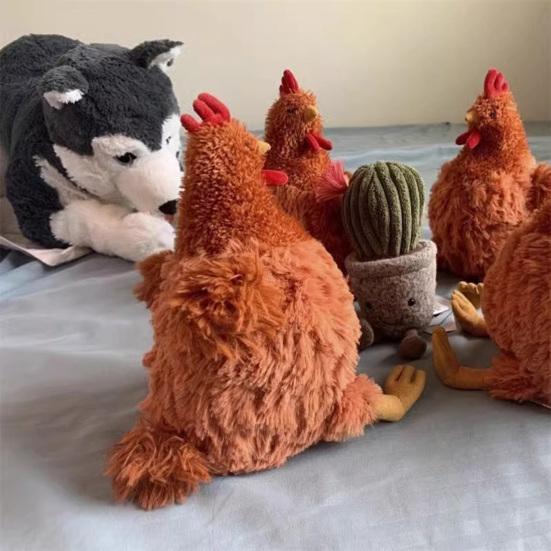 Cute Chicken Plush Doll Soft Stuffed Animal for Kids Lifelike Little Hen Plush Toy Comforting Sleep Buddy Farm Gift for Animal Lovers