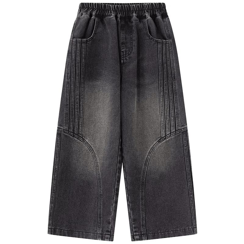 Xiaoxiangham Boys' Loose-Fit Curved Denim Jeans