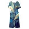 Women's Casual Dresses Printed Dresses Summer Dresses Printed Pleated Round Neck Midi Dresses Basic Classic Outdoor Daily Short Sleeve Loose Dresses