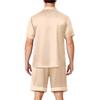 Men's Short Sleeve Pajama Set Button Down Shirt with Notched Collar and Matching Shorts Soft Lightweight Lounge Sleepwear S To XXXXL