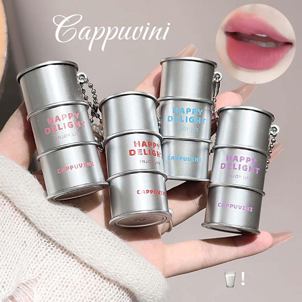 CAPPUVINI Velvet Lip Mud - Cool Silver Nude Matte Lip Gloss for Students & Parties