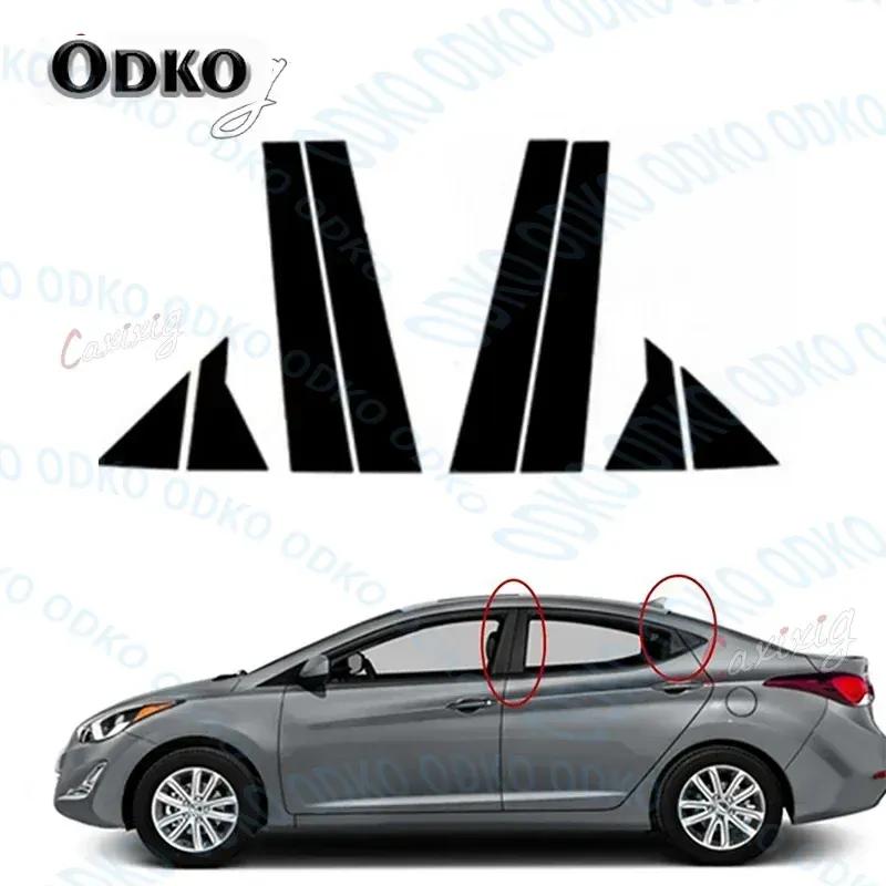 8Pcs Car Window Pillar Posts Door Trim Stickers for Hyundai i35 Elantra Elantra Avante 2011-2016 Glossy Black Decoration Cover