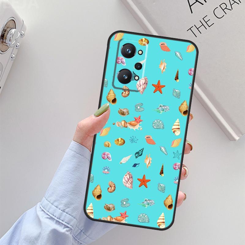 Seashell Shell Sea Art For Realme C61 C75 C55 C51 C21Y C25S C67 C53 13 12 10 11 14 Pro Plus GT 6T 6 5 GT7 Pro Case