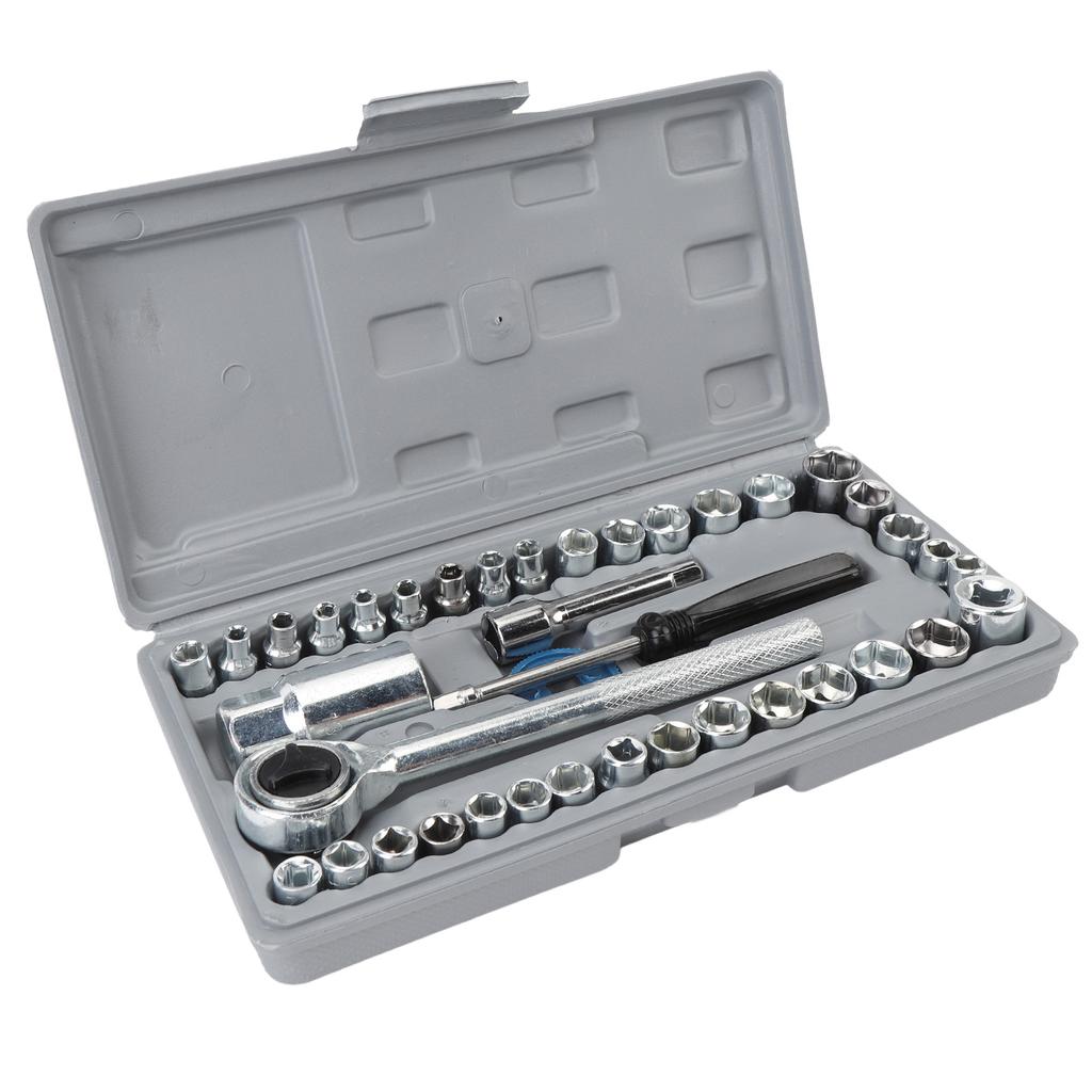 40-teiliges SAE-Steckschlüssel-Set mit metrischem Steckschlüsselsatz, universelle Passform, 1/4 Zoll und 3/8 Zoll Antrieb, für die Automobilindustrie