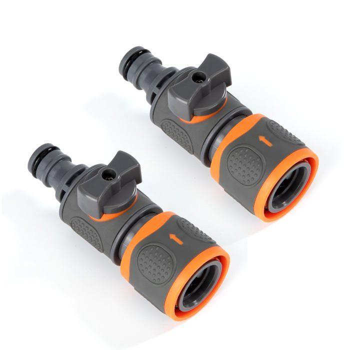 Vanne de régulation 2 pièces – Raccord rapide pour tuyau 1/2'' (DN15) en plastique ABS