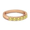 Lemon Quartz Half Eternity Band Ring -925 Sterling Silver Rose Gold Vermeil